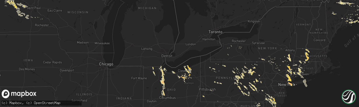 Hail map in Connecticut on August 1, 2011