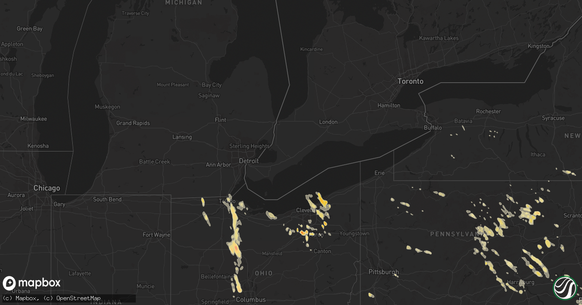 Hail map in Pennsylvania on August 1, 2011