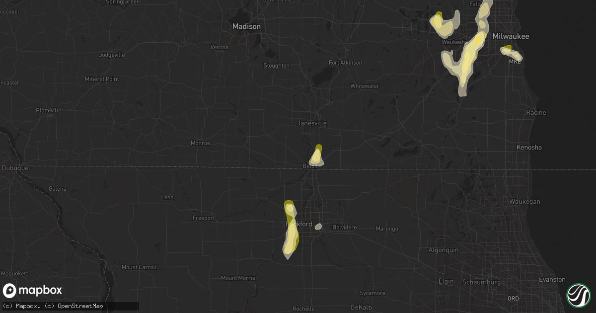 Hail map in Beloit, WI on August 1, 2014