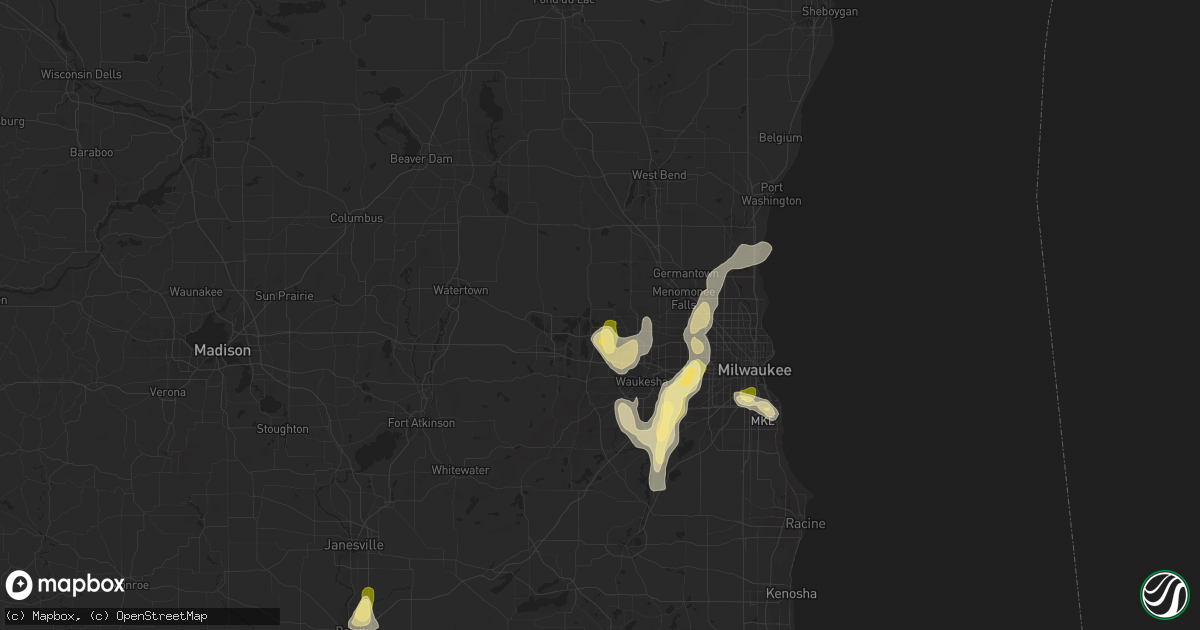 Hail map in Hartland, WI on August 1, 2014