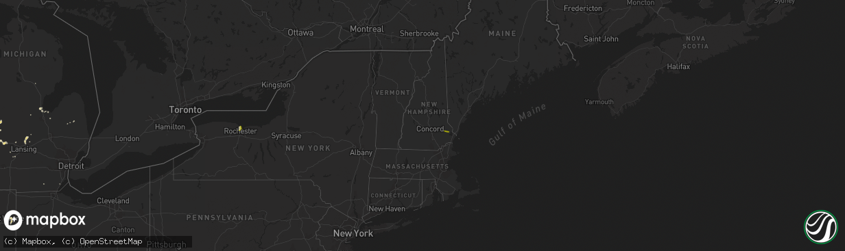 Hail map in New Hampshire on August 1, 2014