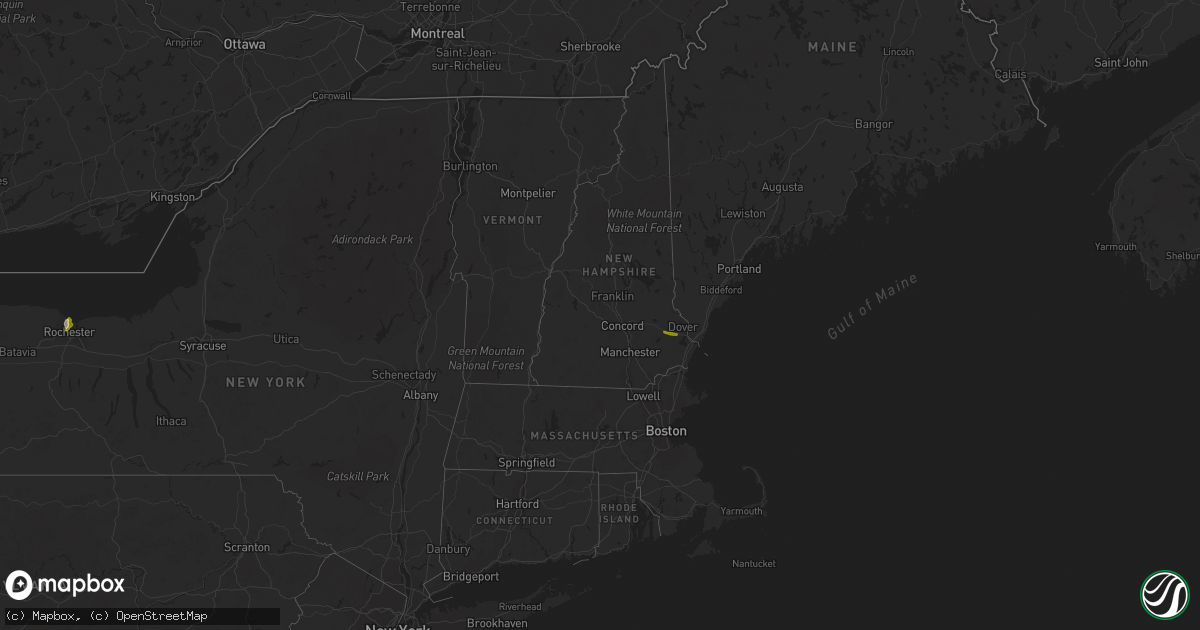 Hail map in New Hampshire on August 1, 2014