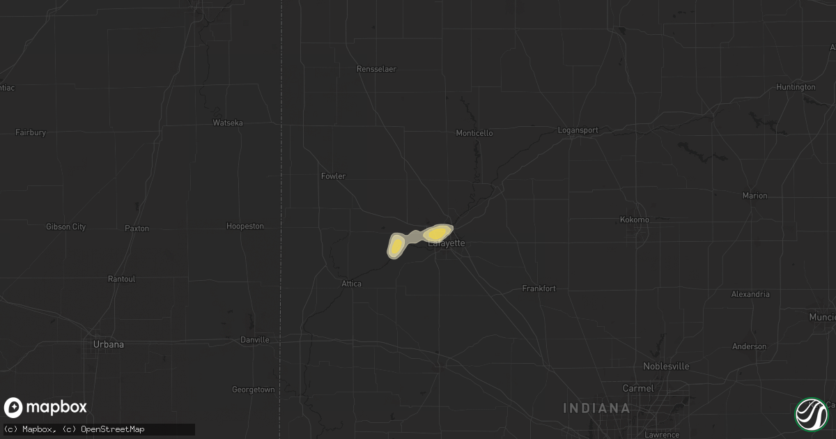 Hail map in West Lafayette, IN on August 1, 2014