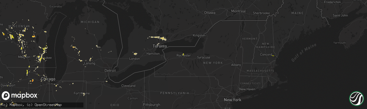 Hail map on August 1, 2014