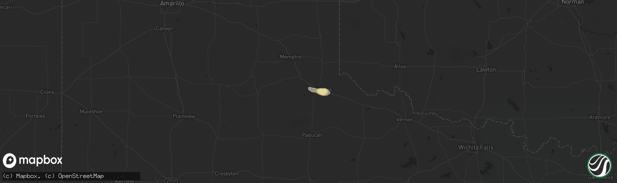 Hail map in Childress, TX on August 1, 2015