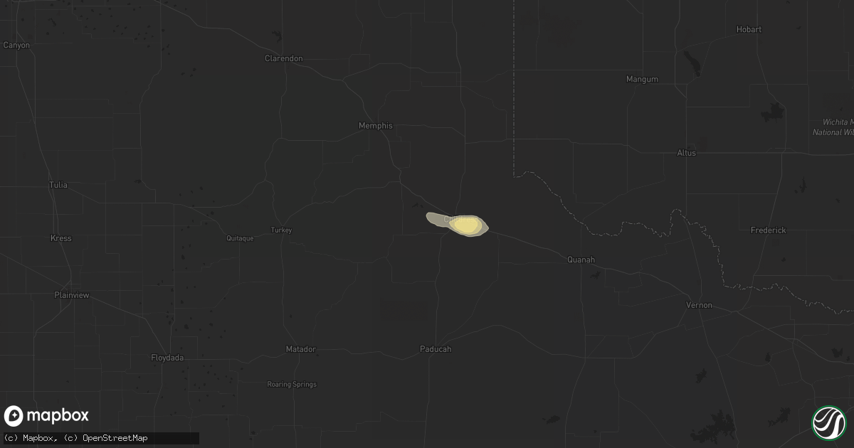 Hail map in Childress, TX on August 1, 2015