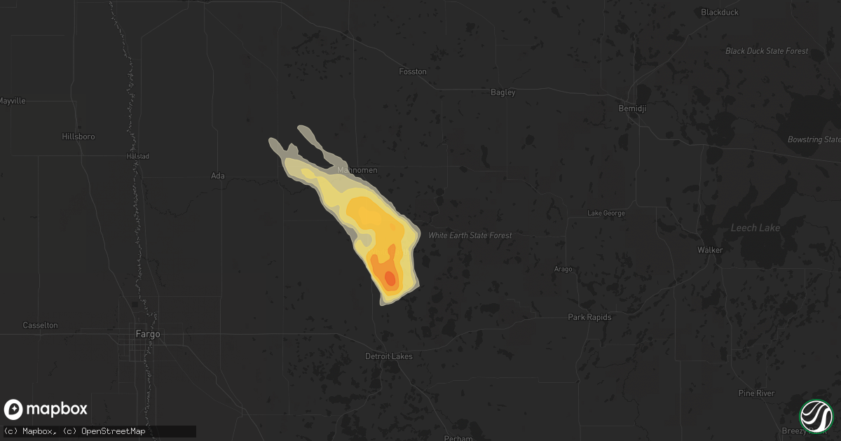 Hail map in Waubun, MN on August 1, 2015