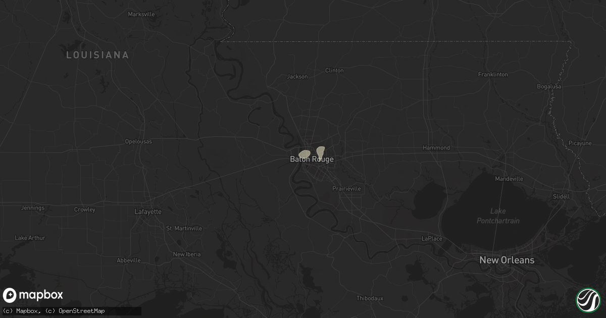 Hail map in Baton Rouge, LA on August 1, 2016