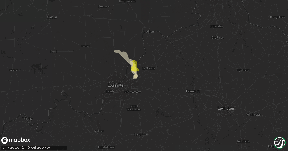 Hail map in Crestwood, KY on August 1, 2017