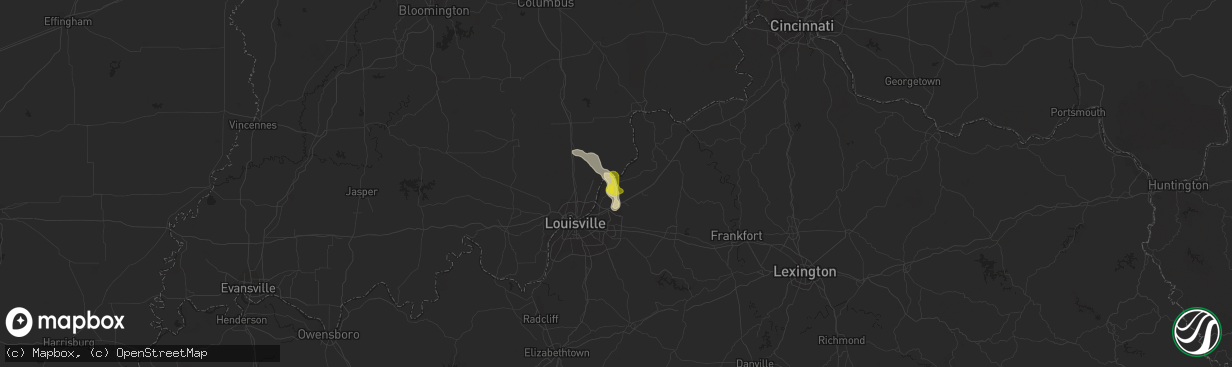 Hail map in Goshen, KY on August 1, 2017