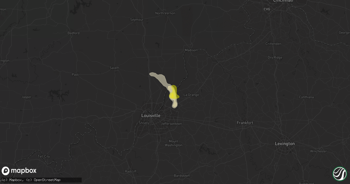 Hail map in Goshen, KY on August 1, 2017
