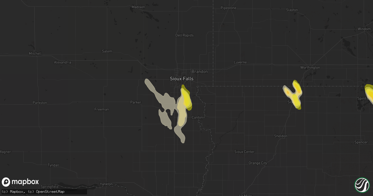 Hail map in Harrisburg, SD on August 1, 2017
