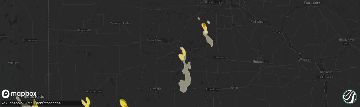 Hail map in Mankato, MN on August 1, 2017