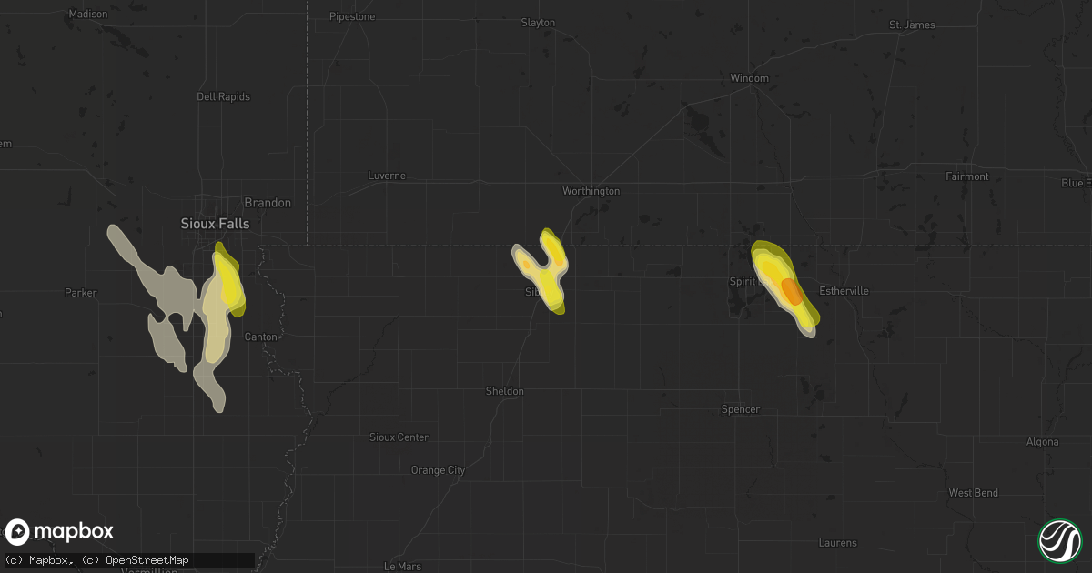 Hail map in Sibley, IA on August 1, 2017