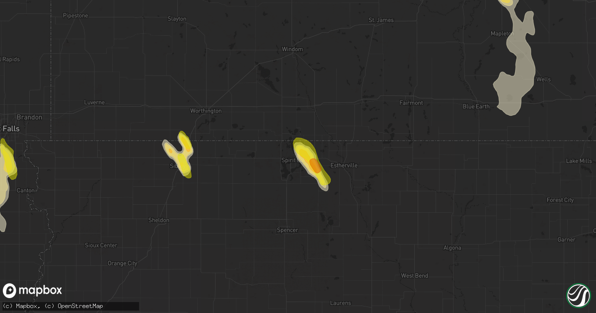 Hail map in Spirit Lake, IA on August 1, 2017