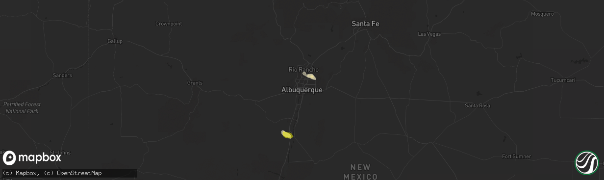 Hail map in Albuquerque, NM on August 1, 2018