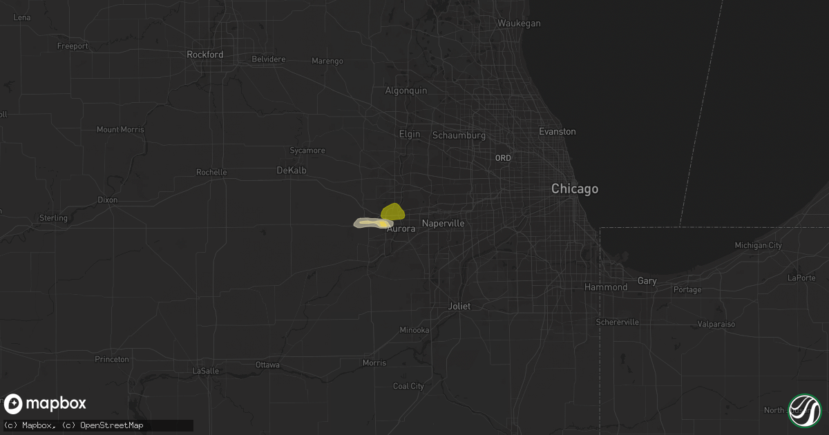 Hail map in Aurora, IL on August 1, 2018