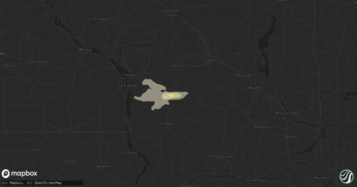 Hail map in Cashton, WI on August 1, 2018