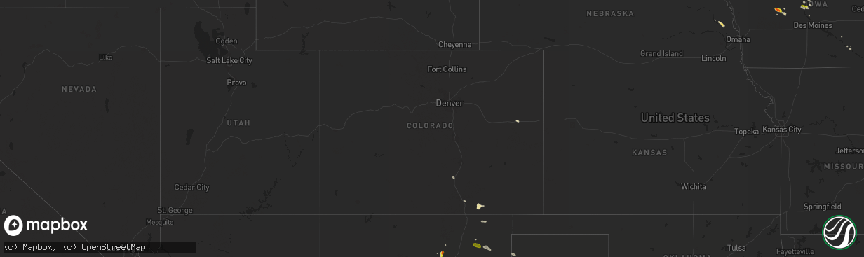 Hail map in Colorado on August 1, 2018