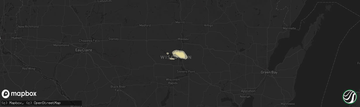 Hail map in Mosinee, WI on August 1, 2018