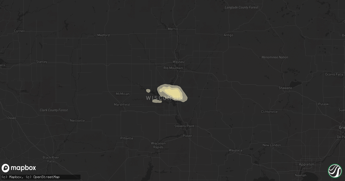 Hail map in Mosinee, WI on August 1, 2018