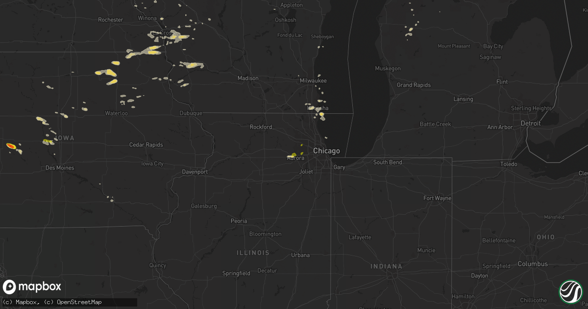 Hail map on August 1, 2018