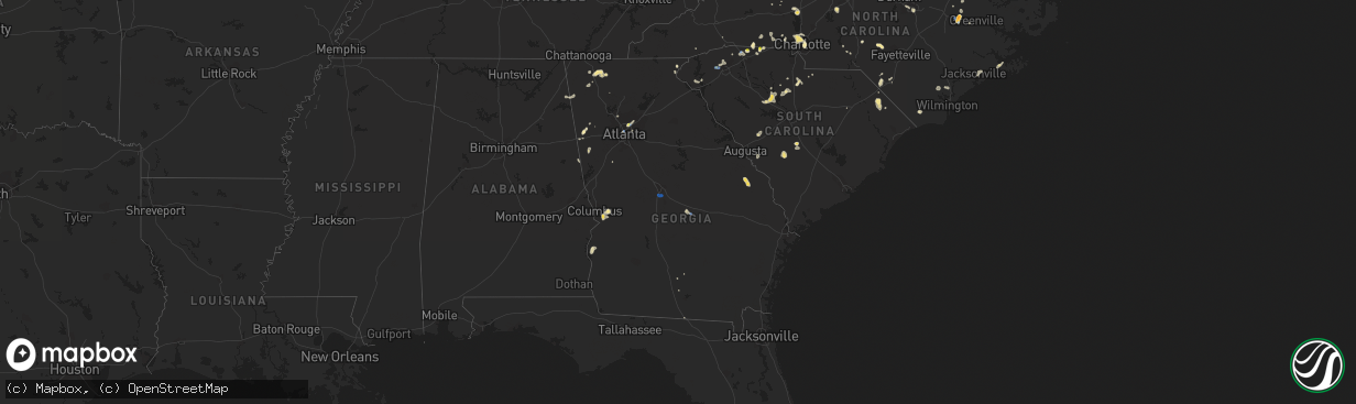 Hail map in Georgia on August 1, 2019