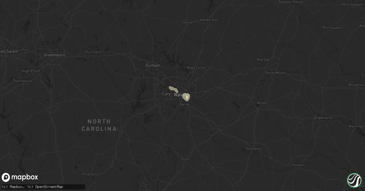 Hail map in Raleigh, NC on August 1, 2019