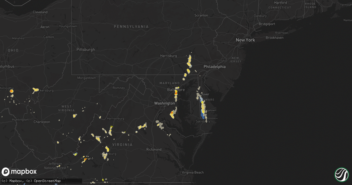 Hail map on August 1, 2019
