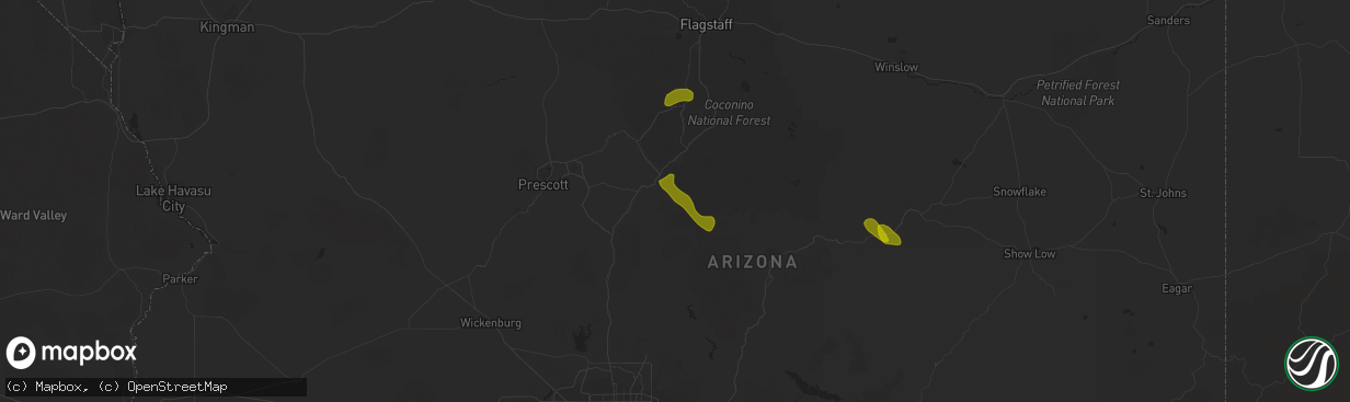 Hail map in Camp Verde, AZ on August 1, 2020