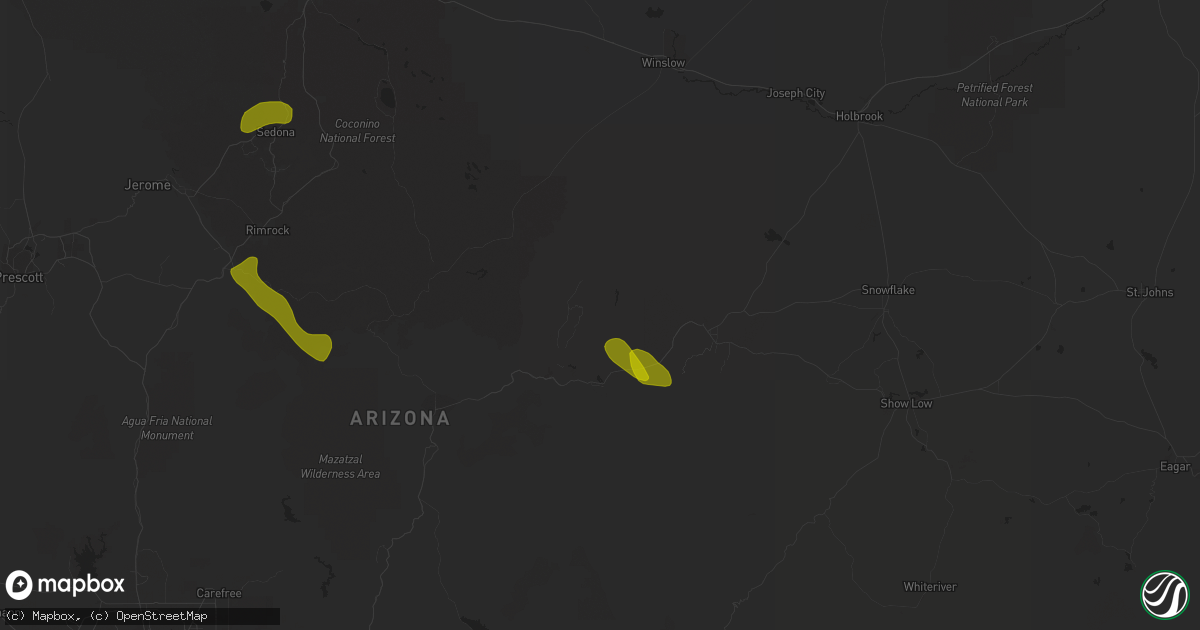 Hail map in Forest Lakes, AZ on August 1, 2020