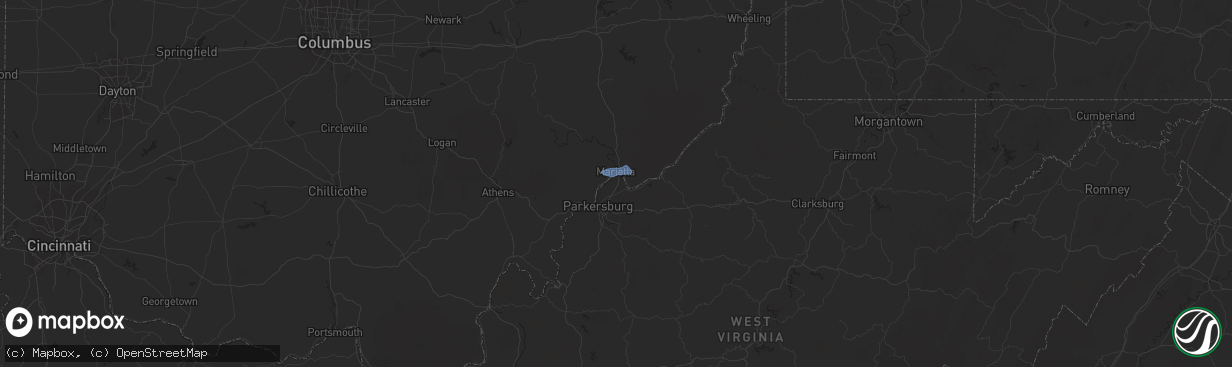 Hail map in Williamstown, WV on August 1, 2020