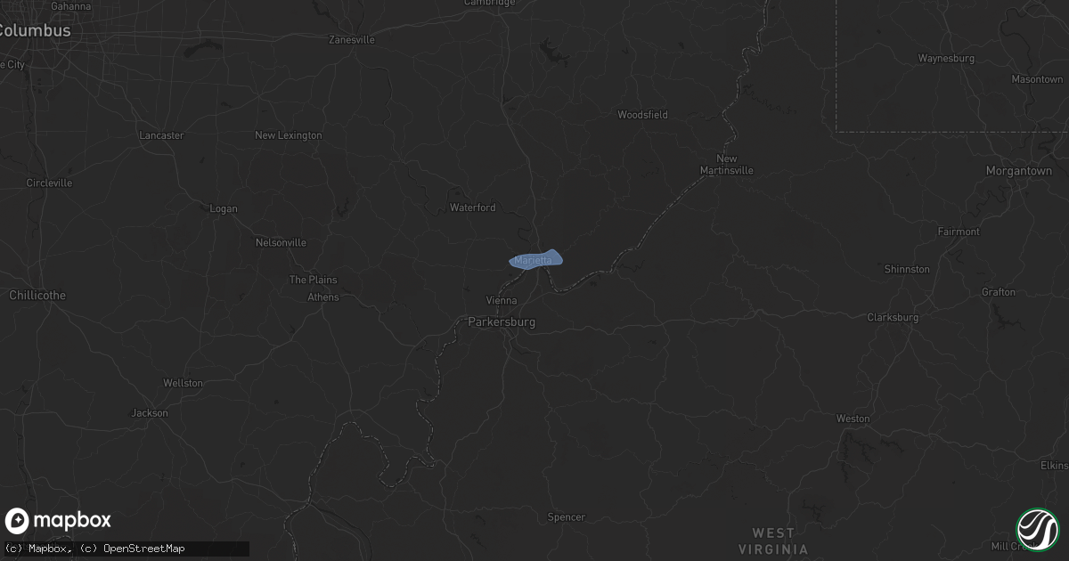 Hail map in Williamstown, WV on August 1, 2020