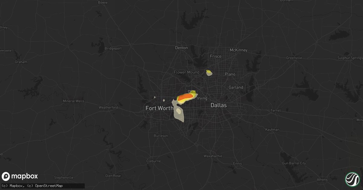 Hail map in Bedford, TX on August 1, 2021