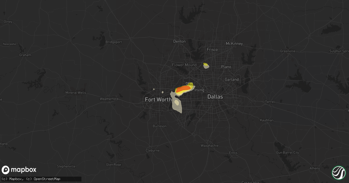 Hail map in Hurst, TX on August 1, 2021