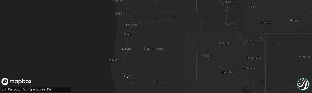 Hail map in Oregon on August 1, 2021