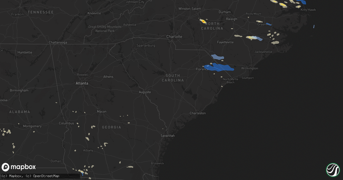 Hail map in South Carolina on August 1, 2021