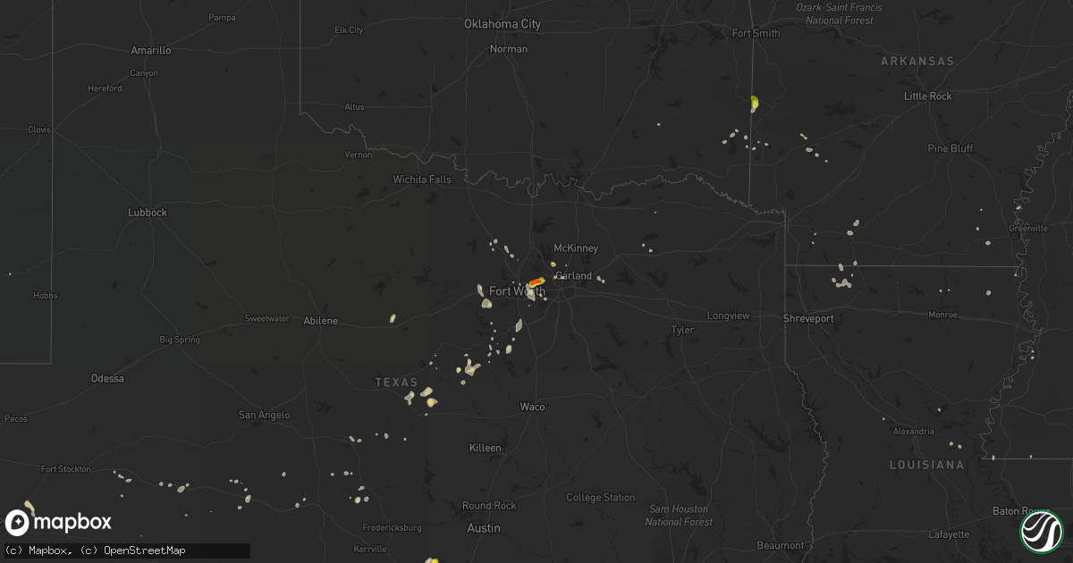 Hail map on August 1, 2021