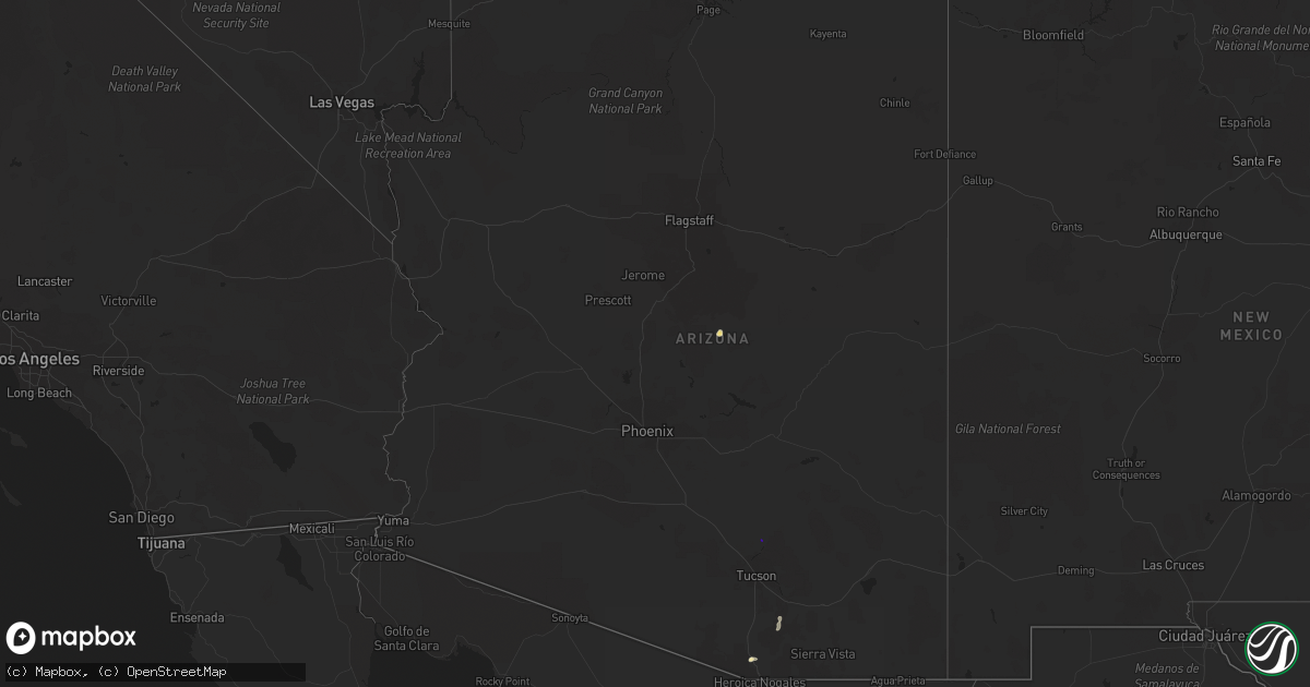Hail map in Arizona on August 1, 2022