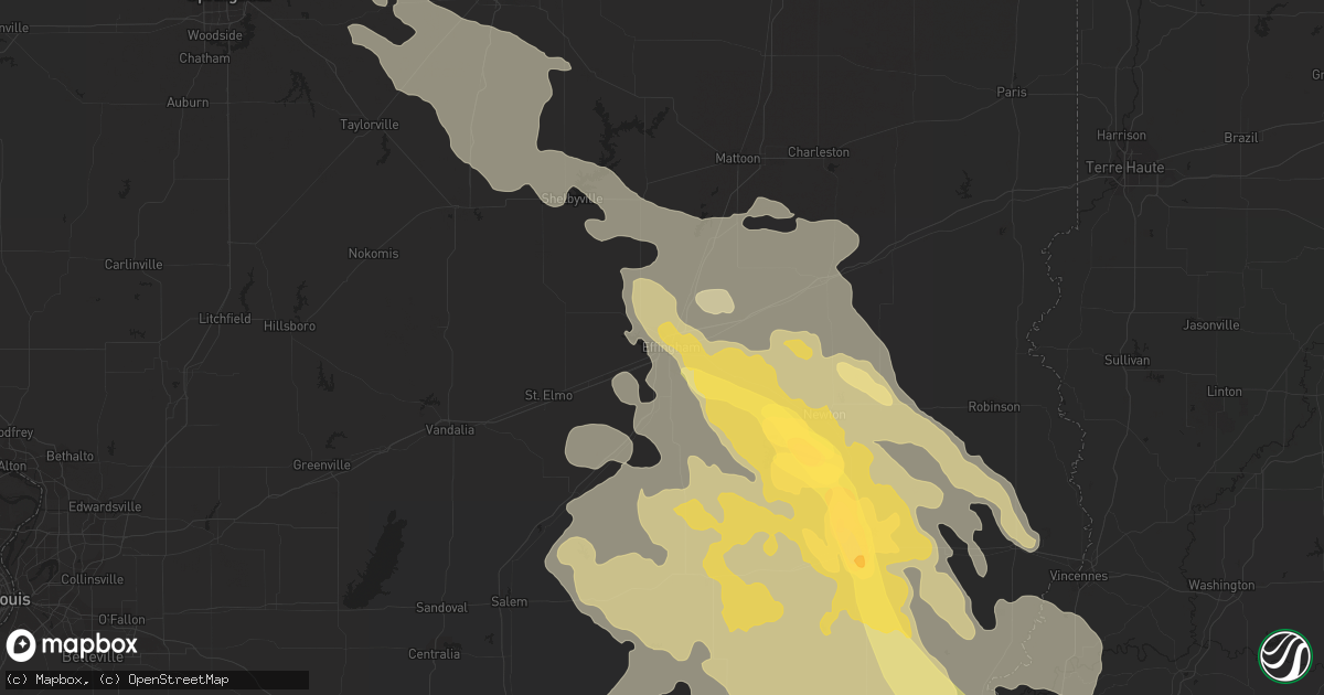 Hail map in Effingham, IL on August 1, 2022