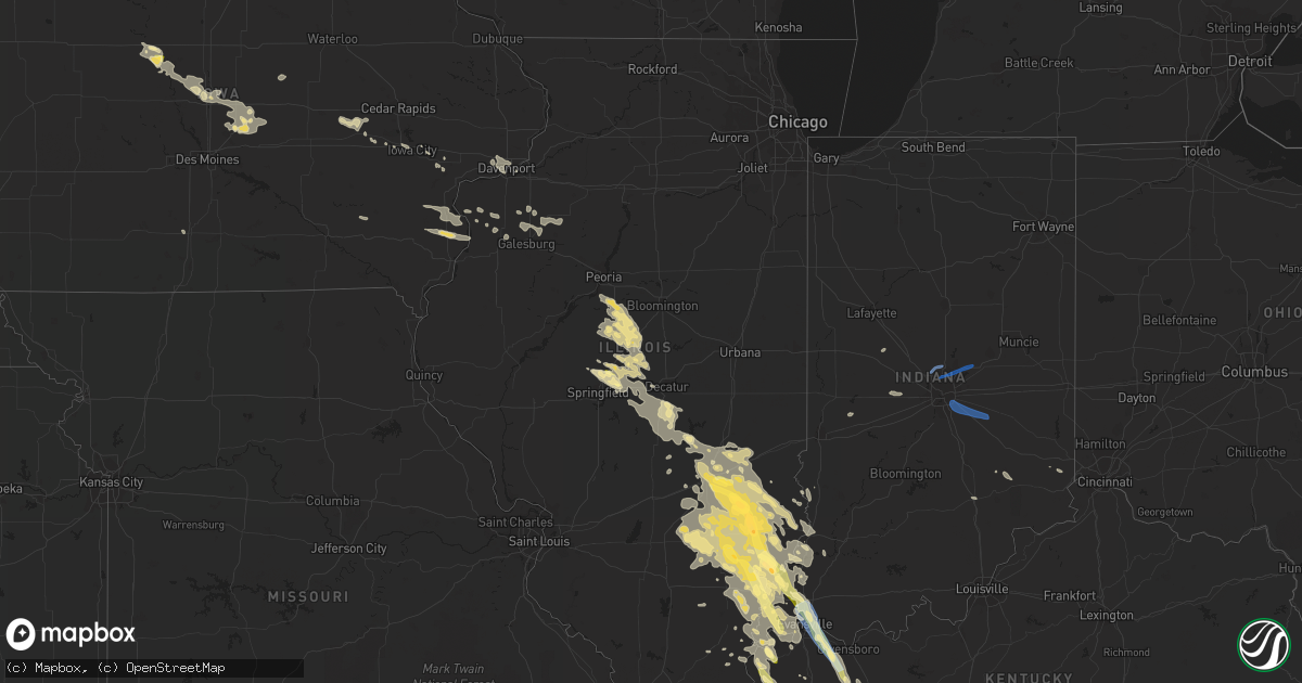 Hail map in Illinois on August 1, 2022