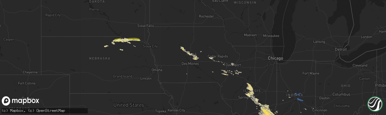 Hail map in Iowa on August 1, 2022