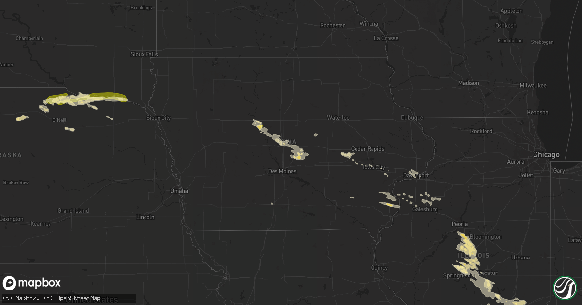 Hail map in Iowa on August 1, 2022