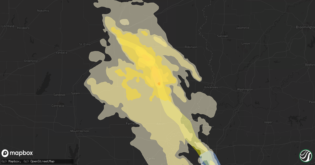 Hail map in Olney, IL on August 1, 2022