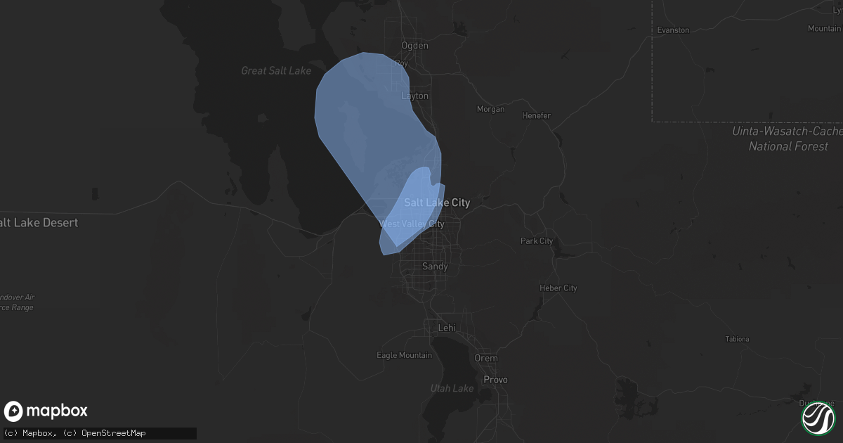 Hail map in West Valley City, UT on August 1, 2022
