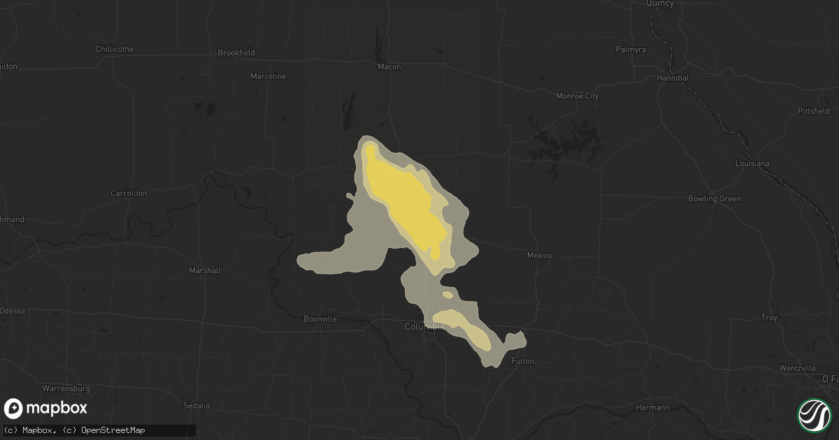 Hail map in Clark, MO on August 1, 2023