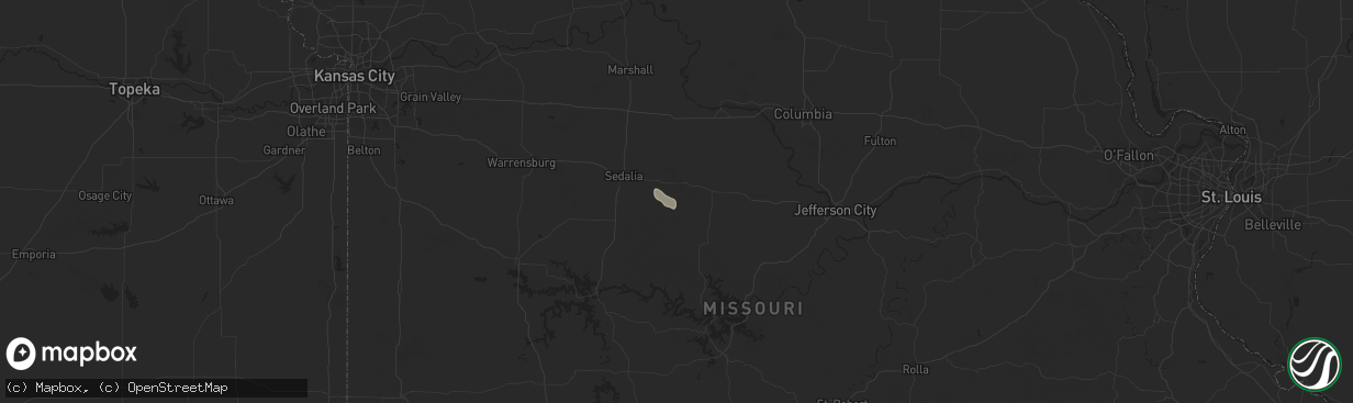 Hail map in Florence, MO on August 1, 2023