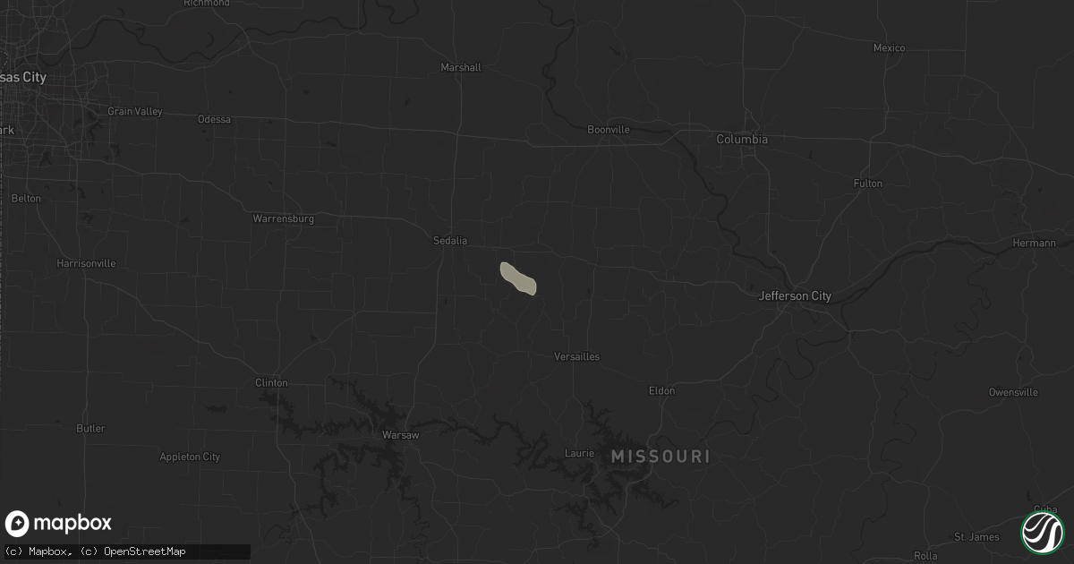 Hail map in Florence, MO on August 1, 2023