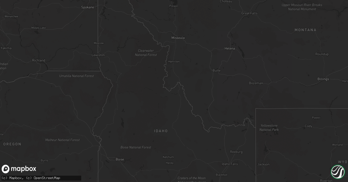 Hail map in Idaho on August 1, 2023