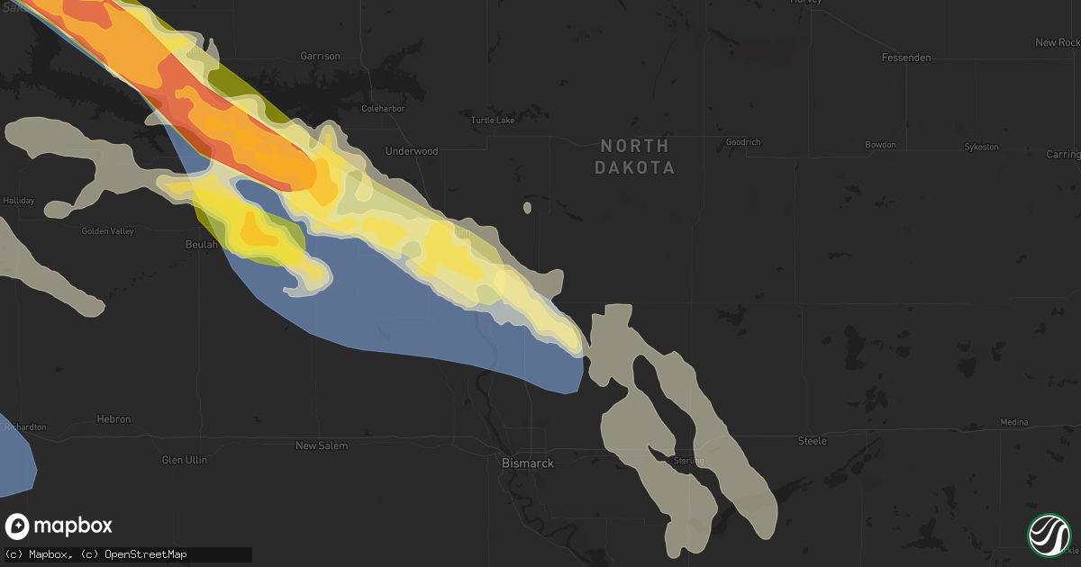 Hail map in Wilton, ND on August 1, 2023